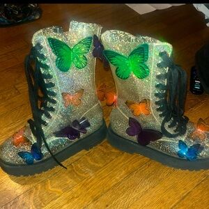 Holographic butterfly boots